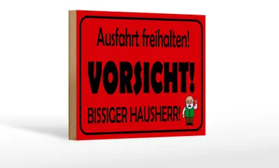 Produktbild von Holzschild Hinweis 18x12cm Ausfahrt freihalten biss. Hausherr