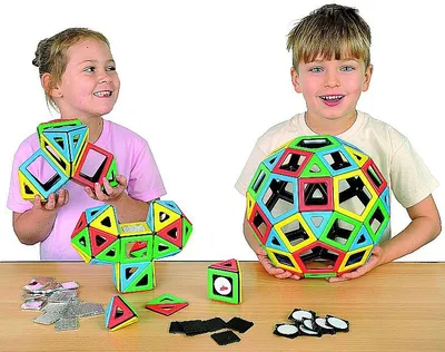 Produktbild von Polydron Klassenset groß, magnetisch 184tlg., Magnetbausteine Geometrie
