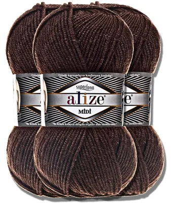 Imagen del producto de Alize 3x 100g Superlana Midi, hilo de lana, color sólido, ideal para tejer a crochet o a dos agujas (26)