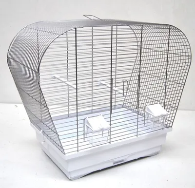 Image de Cage pour perruches chromée blanche 60 cm