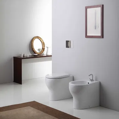 Produktbild von Bodenstehendes WC und Bidet, glänzend weiß | Soave