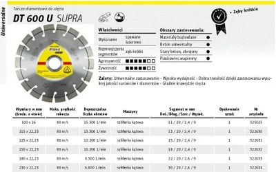 Productafbeelding van Diamantzaagschijf DT 600 U Supra, 125 mm, boordiameter 22,23 mm, segmenthoogte 9 mm, segmentdikte 2,4 mm