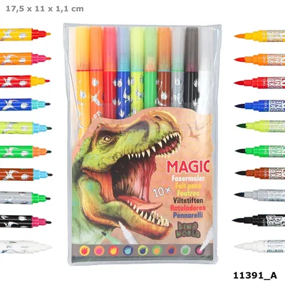 Produktbild von Dino World Magic Doppelfasermaler-Set, 10 Stifte