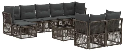 Produktbild von vidaXL Gartensofa-set 10 stk. Grau Poly-Rattan