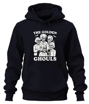 Zdjęcie produktu dla Golden Ghouls Skeleton Senior Parody Retro Halloween vintage Uni Bluza z kapturem, granatowy, S