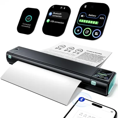Productafbeelding van Thermische printer - Mobiele printer - Bluetooth - A4 - 203 DPI - Touchscreen