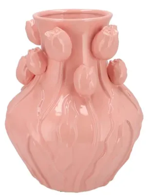 Produktbild von DK Design Blumenvase Mara - rosa - 28 x 28 x 35 cm - Tulpenhals - moderne Vase
