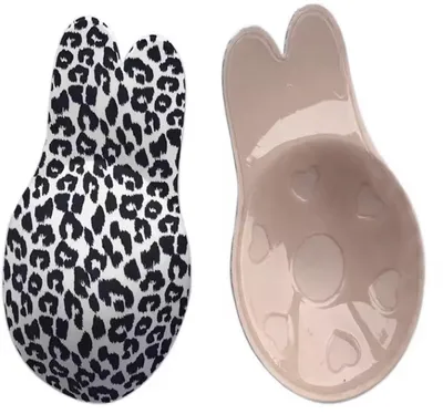 Obrázek produktu pro CHPN – Samolepicí podprsenka push-up – Podprsenka na lepení – Podprsenka bez ramínek – Leopardi vzor – Velikost S/M – Podprsenka bez ramínek – Opakovaně použitelná