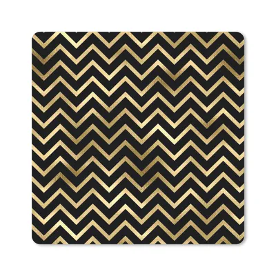 Produktbild von MuchoWow® Mauspad Mousepad Muster - Linie - Gold 30x30 cm - Mousepads - Maus Mat - Pad - Mausunterlage - Gaming