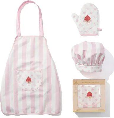 Productafbeelding van Kinderschort, kookmuts, set chef-set, chef-set voor kinderen, kinderschort, kookschort met zakken, elastische band met sterrenpatroon