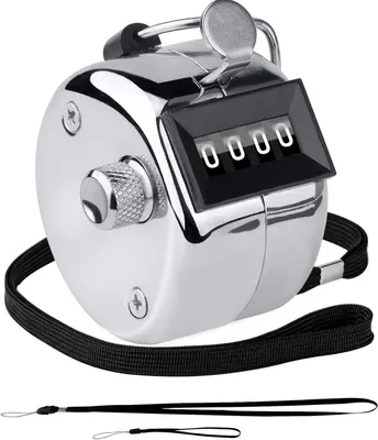 Productafbeelding van Mechanische Teller - Hand Clicker - Rondes Tellen - 4-Cijferig Display - Compact Formaat - Zilver