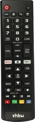 Produktbild von vhbw Fernbedienung kompatibel mit LG 49UH620V, 49UH661V, 49UH664V, 49UH610V, 55UH6159, 50UH635V Fernseher, TV - Ersatzfernbedienung