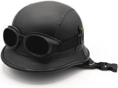 Immagine prodotto di Casco jet leggero per moto e ciclomotori - casco militare in nero e marrone