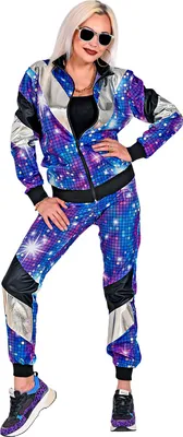 Produktbild von 80er Jahre Trainingsanzug für Sie und Ihn Disco Look Gr. S bis 2XL Uni XL - 180-190 cm