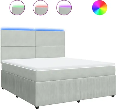Produktbild von vidaXL Boxspringbett mit Matratze Hellgrau 180x200 cm Samt