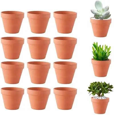Immagine prodotto di Vasi in terracotta - con foro di drenaggio - Set da 12 pezzi 8x8 cm