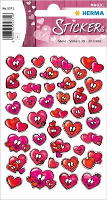 Produktbild von HERMA MAGIC stickers hearts stone 1 sheet