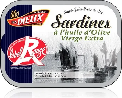 Produktbild von Des Dieux Sardinen in Olivenöl extra Label Rouge