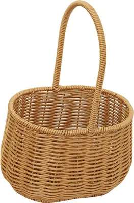 Obrázek produktu pro Přenosný tkaný koš s rukojetí PP Ratanový ručně tkaný koš na ovoce zeleninu dárky 19.5x15x29cm