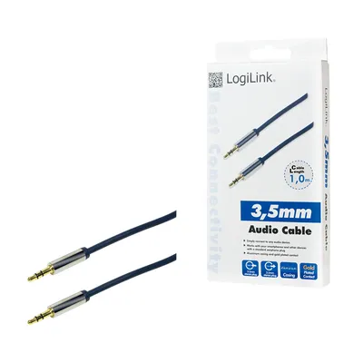 Productafbeelding van LogiLink audio-aansluitkabel, 3,5, donkerblauw, 1 m