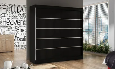Produktbild von Kleiderschrank für Schlafzimmer 200 BULAN IV, schwarz