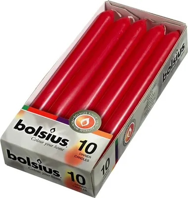 Produktbild von Bolsius Dinerkaars Wijnrood - 10 Stuks