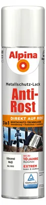 Produktbild von Alpina Sprühmetallschutz-Lack Anti Rost 400 ml weiß glänzend
