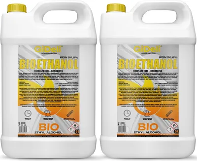 Immagine prodotto di Bioetanolo inodore 96,6% 10L per caminetti universali senza fumo e senza fuliggine GiDeli