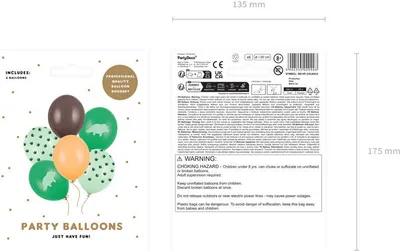Obrázok produktu pre PartyDeco SB14P-335-000-6, Hračkársky balón, Latex, Rôzne farby, Obrázok, Párty, Univerzálne