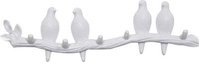 Produktbild von Dekorative Vögel auf einem Ast, Wanddekoration, Garderobe, Kunstdekor, Kleiderbügel zum Aufhängen von Mänteln, Handtüchern, Hüten, Taschen