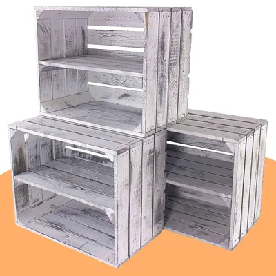 Productafbeelding van Set van 3 Houten Kisten in Vintage Look