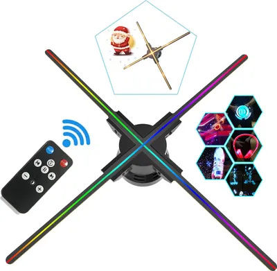 Produktbild von F60 WiFi Beamer 3D hologramový projektor, WiFi 720 LED hologramový přehrávač 3D holografický vějíř 2K HD s dálkovým ovládáním pro párty narozeninový vánoční dárek