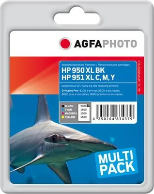 Productafbeelding van AgfaPhoto APHP950SETXLC, Zwart, Blauw, Paars, Geel, 2 stuks, Meerdere stuks in een verpakking