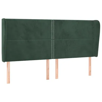 Immagine prodotto di vidaXL Testiera con orecchie Verde scuro 203x23x118/128 cm Velluto