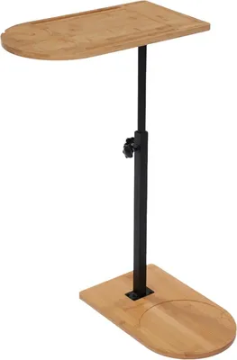 Produktbild von C-förmiger Sofa-Beistelltisch - 360° Drehbar - Höhenverstellbar - Für Unter Die Couch - Platzsparend - Metall - Eine Ablageebene