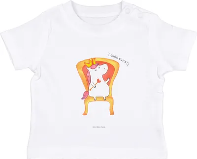 Produktbild von Mr. & Mrs. Panda  T-Shirt Einhorn König 0. - 6. Monat - Weiß - Geschenk, Prinzessin, Bundeskanzler, Organic Baby, Shirt, Unicorn, Kurzarmshirt, Babyshirt, Kaiser