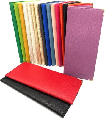 Produktbild von Scheckbuchhalter aus Leder, 5 Kartenfächer, 1 Ausweistasche, 23,5 x 10 cm, für die Organisation