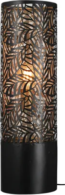 Obrázek produktu pro Stojací lampa Casablanca, válcová, "Nature", design listů, kov, černá, , v. 55 cm, hl. 16,5 cm 84104