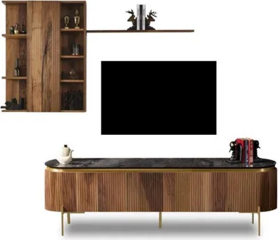 Produktbild von Wohnzimmer Set Besteht aus TV-Lowboard+Wandschrank mit Regal 2tlg.