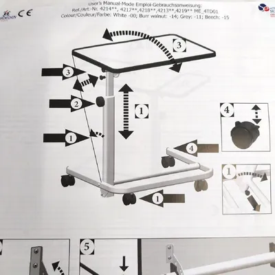 Produktbild von Queraltó Klappbar Neigbar Bett Beistelltisch Rollen Bremse Klappbar.