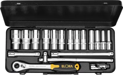 Produktbild von Elora Steckschlüssel-Satz 1/2", Zwölfkant, 18-teilig 10-32 mm, ELORA-770-LTIK