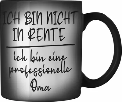 Produktbild von Trendation - Professioneller Oma Geschenk Rente Geschenkidee Farbwechsel Zauber-Tasse Grossvater (Schwarz)