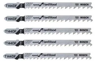 Image de Lot de 5 lames de scie sauteuse T 144 DF BOSCH 2608634567 pour bois dur