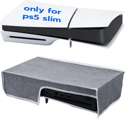 Image de Housse de protection - Compatible avec la PlayStation 5 Slim - Étui anti-poussière, imperméable et résistant aux rayures - Gris