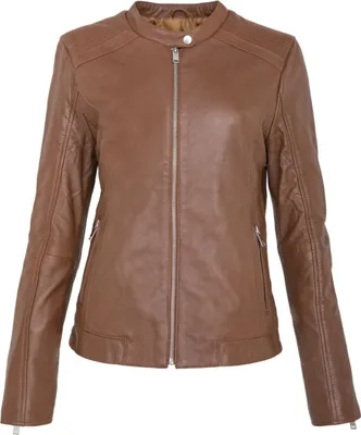Image de La Petite Etoile Blix blouson de motard femme cuir marron L