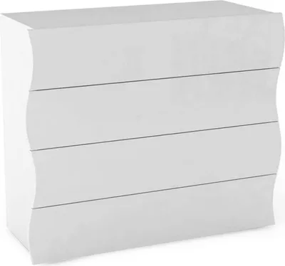 Image de Hecate - Commode 98x40x82 cm Blanc Brillant, 4 Tiroirs Fabriqué en Italie