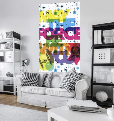 Produktbild von Komar Digitaldruck Vlies Panel "Star Wars Pop Neon Geometrics Vader" 120 x 200 cm, bunt, VD-030