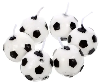 Produktbild von 6 Stück Fußballkerzen für Geburtstagskuchen