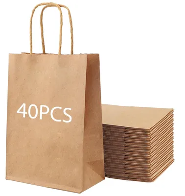 Obrázok produktu pre Hnedé papierové darčekové vrecká, 40 kusov, ideálne na rôzne príležitosti