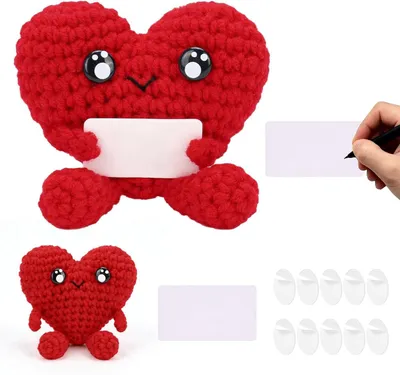 Productafbeelding van Gehaakt hartje handgemaakt - Pocket hug geluksmunt - Cadeautje voor vrouwen en mannen - Hart onder de riem - Verjaardag